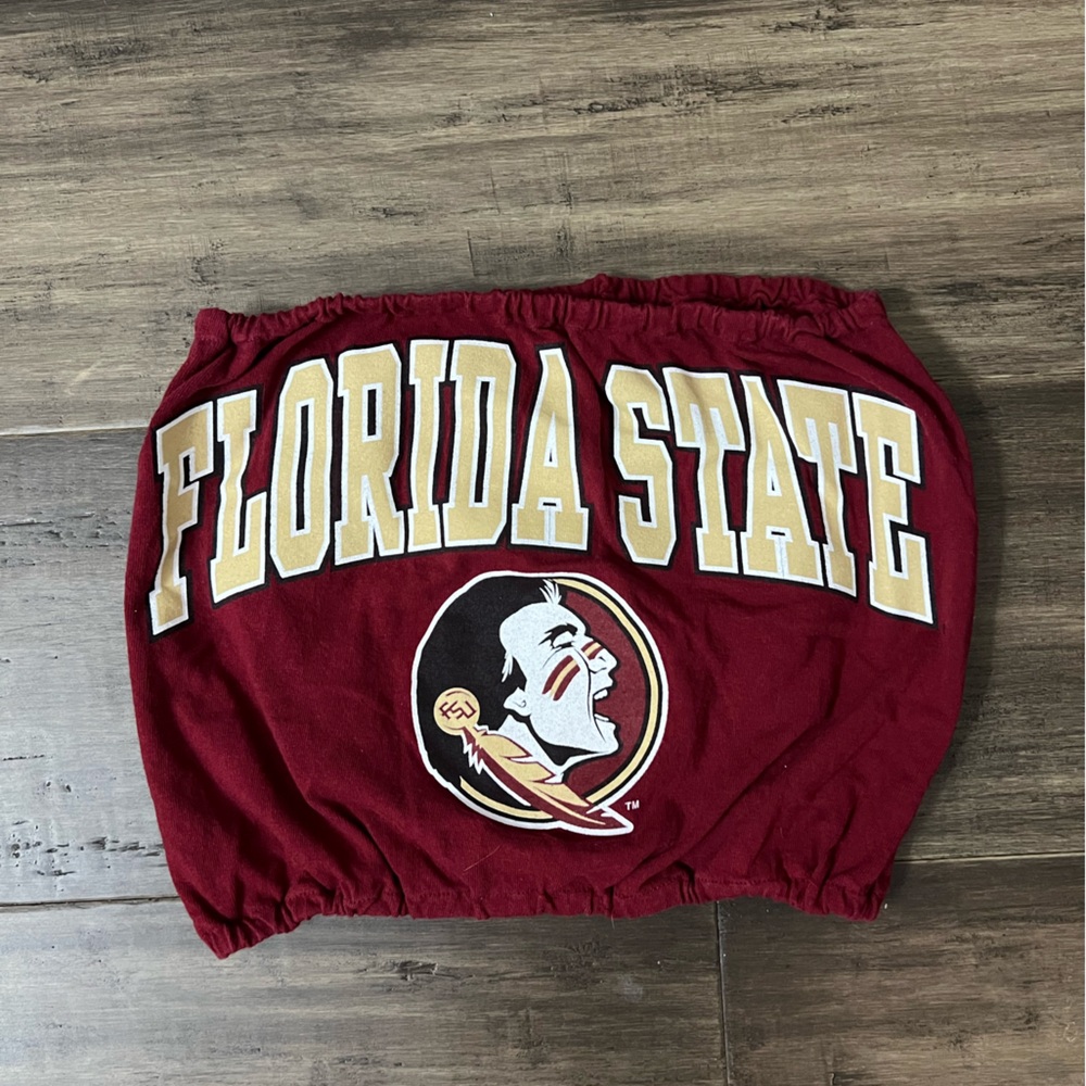 FSU Football Florida State game day ladies tube top burgundy gold sz. S
